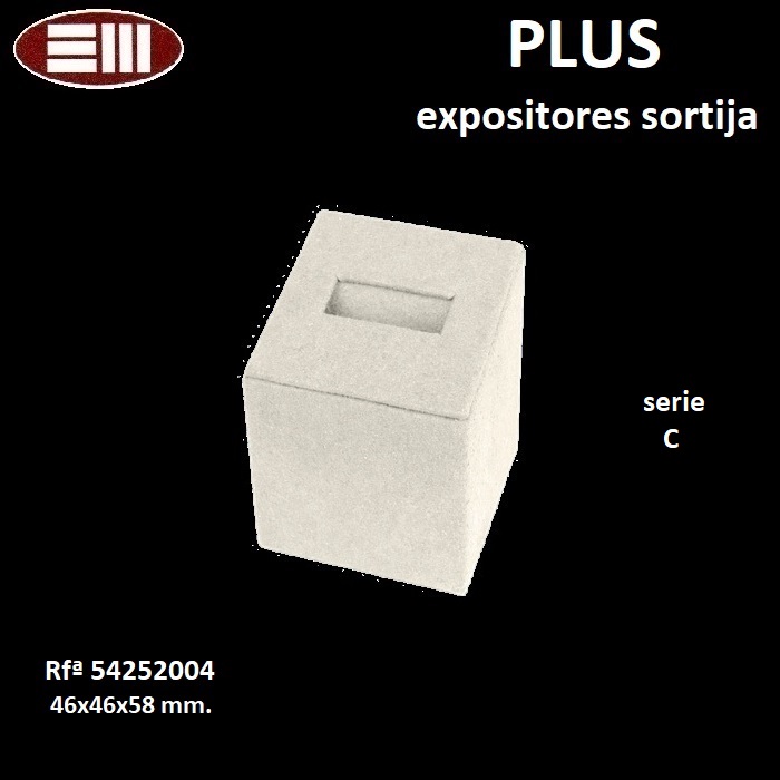 PLUS rectangular prism lip ring display 46x46x58 mm.