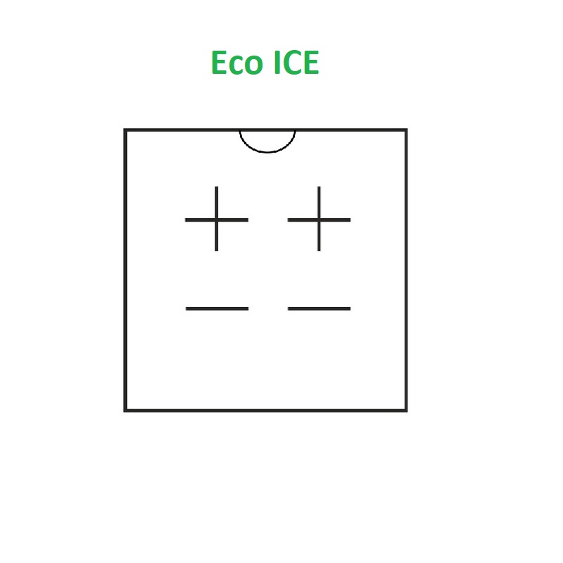 Eco ICE box earrings 50x50x23 mm.