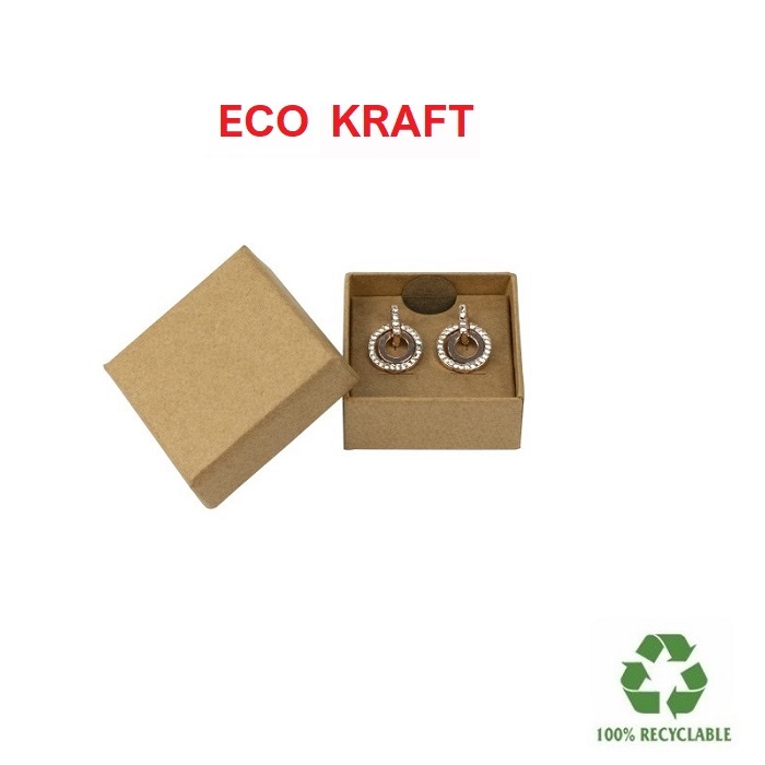 Caja Eco KRAFT pendientes 50x50x23 mm.