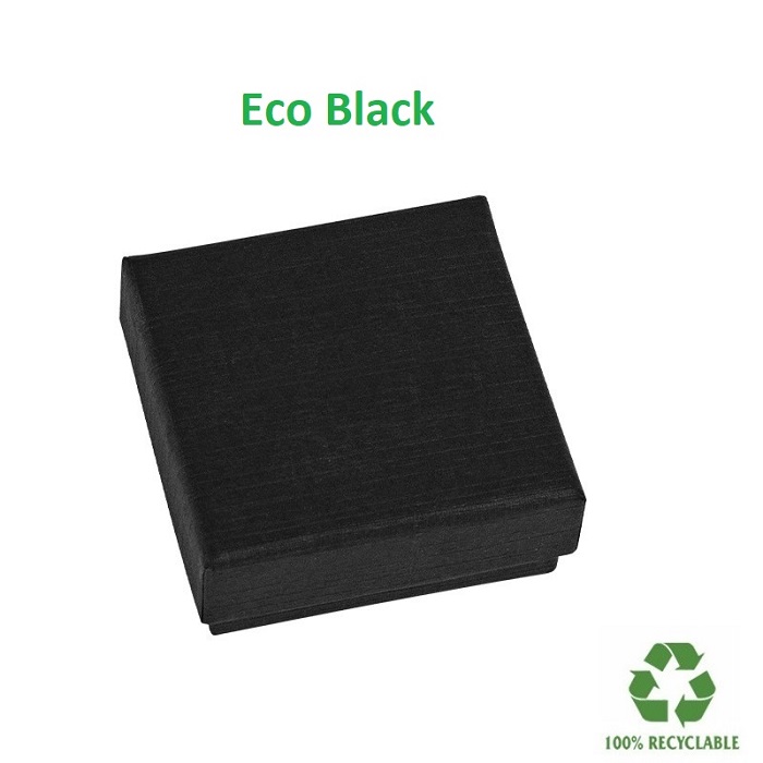 Eco BLACK box earrings 50x50x23 mm.