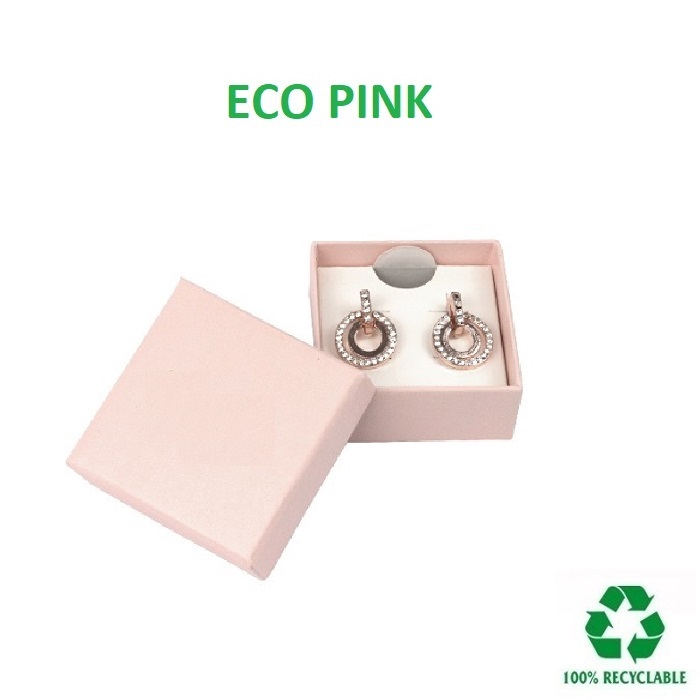 Eco PINK box earrings 50x50x23 mm.