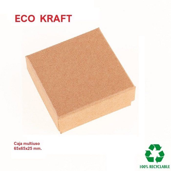 Caja Eco Kraft juego cadena colgante 65x65x29 mm.