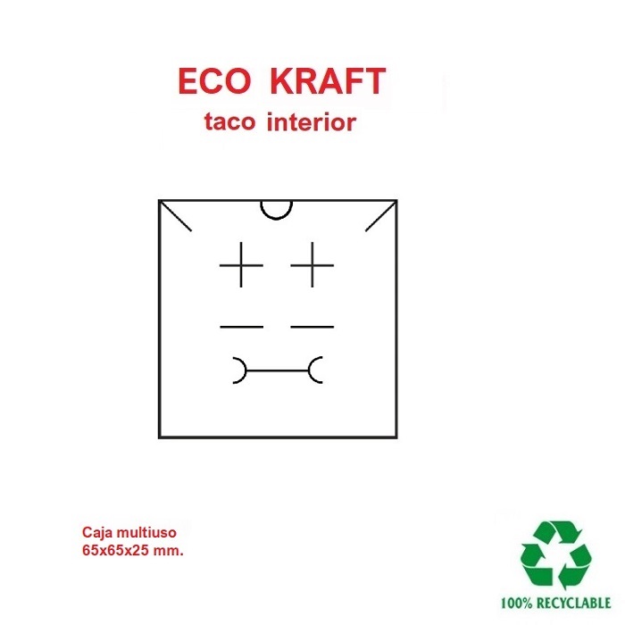 Caja Eco Kraft juego cadena colgante 65x65x29 mm.