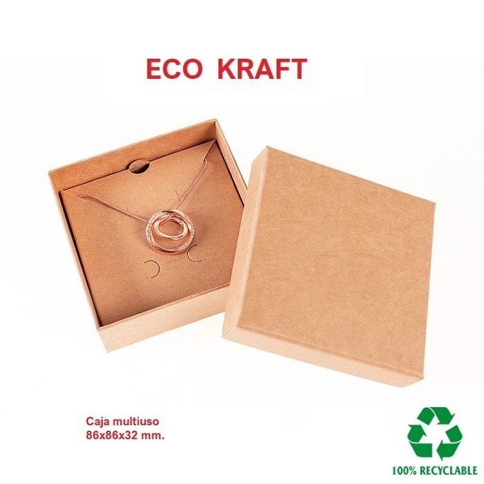 Caja Eco Kraft multiuso 86x86x33 mm. - Haga un click en la imagen para cerrar