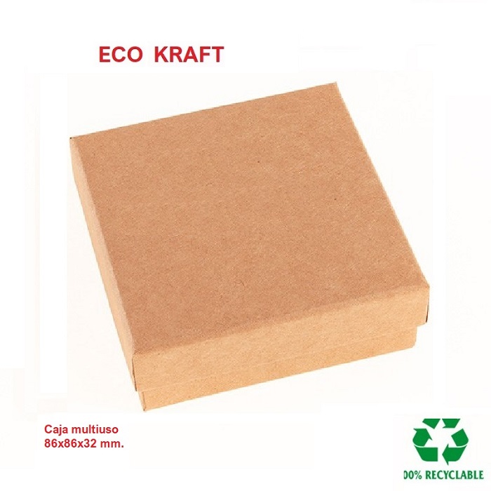 Multipurpose Eco Kraft Box 86x86x33 mm.
