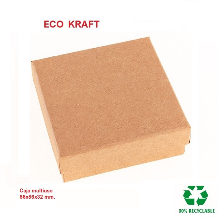 Caja Eco Kraft multiuso 86x86x33 mm.