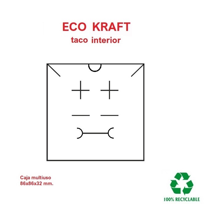 Caja Eco Kraft multiuso 86x86x33 mm.