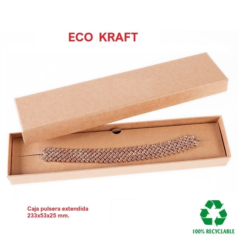 Caja Eco Kraft pulsera extendida 233x53x27 mm.