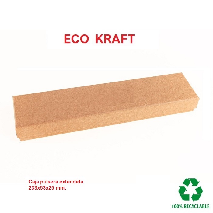 Caja Eco Kraft pulsera extendida 233x53x27 mm.
