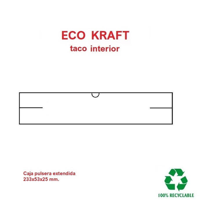 Caja Eco Kraft pulsera extendida 233x53x27 mm. - Haga un click en la imagen para cerrar