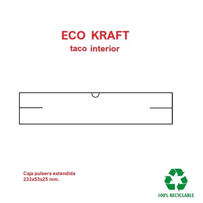 Caja Eco Kraft pulsera extendida 233x53x27 mm.