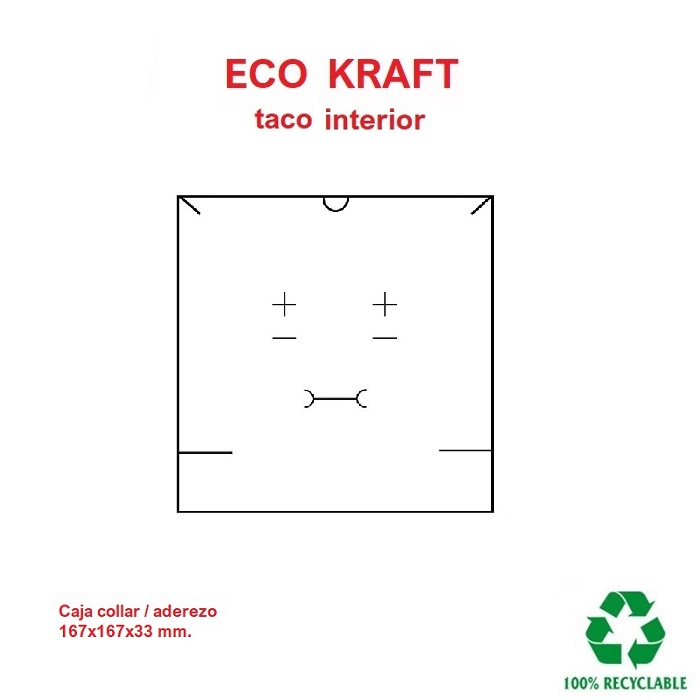 Caja Eco Kraft collar/aderezo 167x167x33 mm.