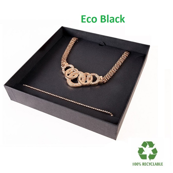 Caja Eco BLACK collar/aderezo 167x167x33 mm.