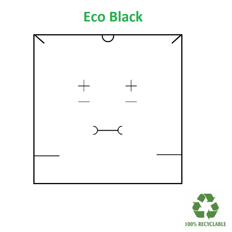 Caja Eco BLACK collar/aderezo 167x167x33 mm.