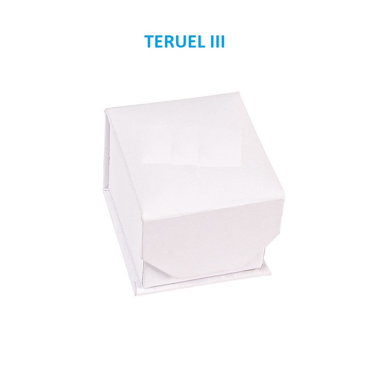 Estuche Teruel III sortija-pendientes 48x54x40 mm.