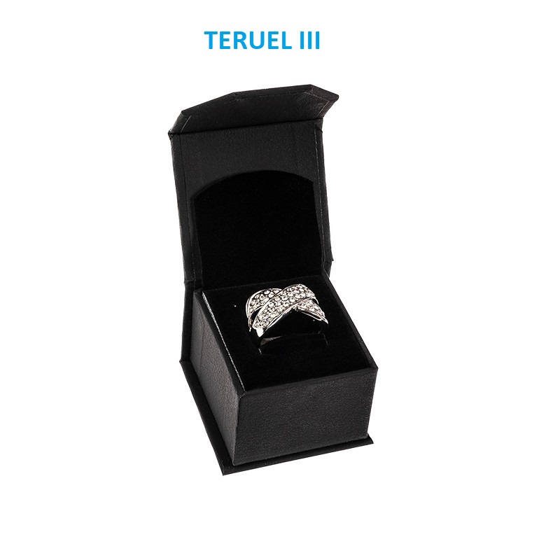 Estuche Teruel III sortija-pendientes 48x54x40 mm.