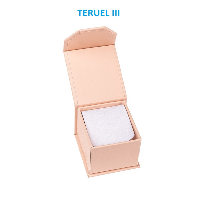 Estuche Teruel III sortija-pendientes 48x54x40 mm.