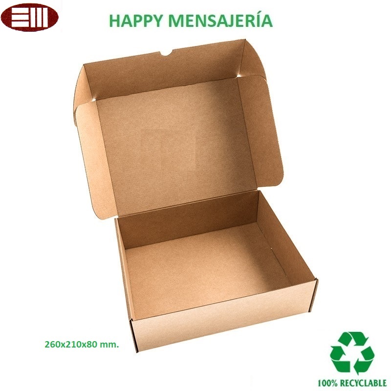 Caja Happy mensajería 260x210x80 mm.