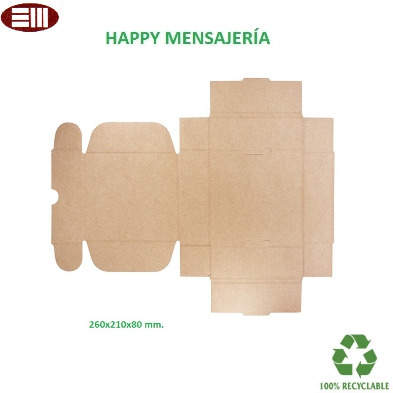 Caja Happy mensajería 260x210x80 mm.