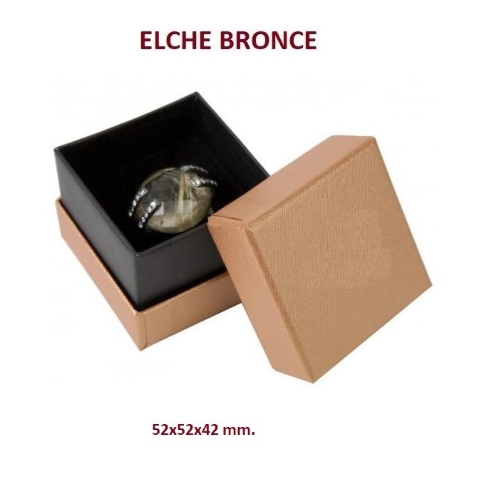 Elche BRONZE box ring/earrings 52x52x42 mm.