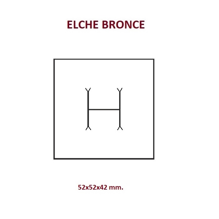 Caja Elche BRONCE sortija/pendientes 52x52x42 mm.