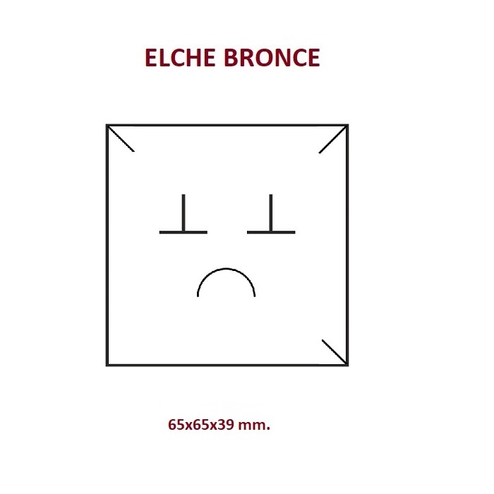 Caja Elche BRONCE juego + cadena 65x65x39 mm.