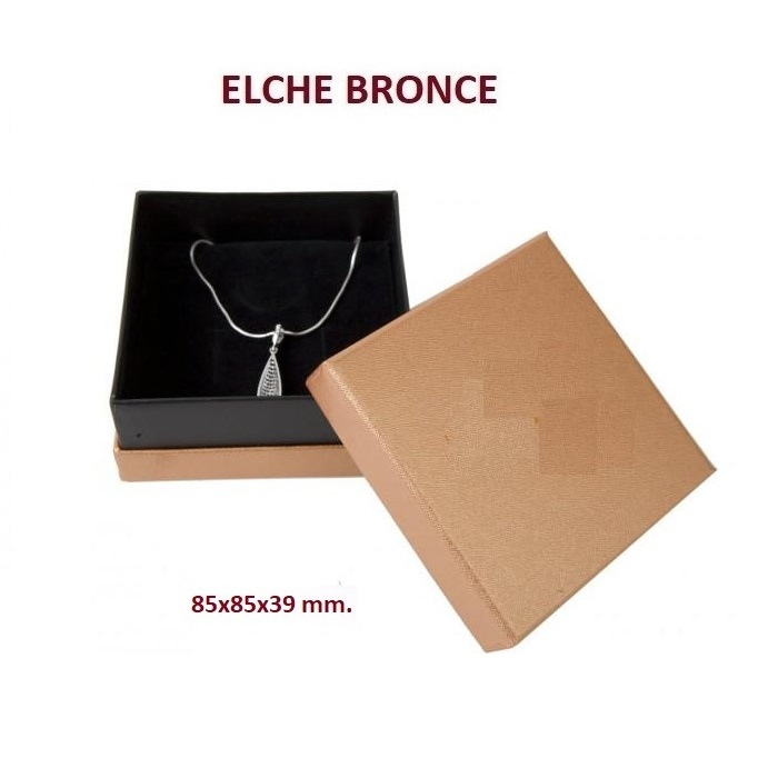 Caja Elche BRONCE juego + cadena 85x85x39 mm.