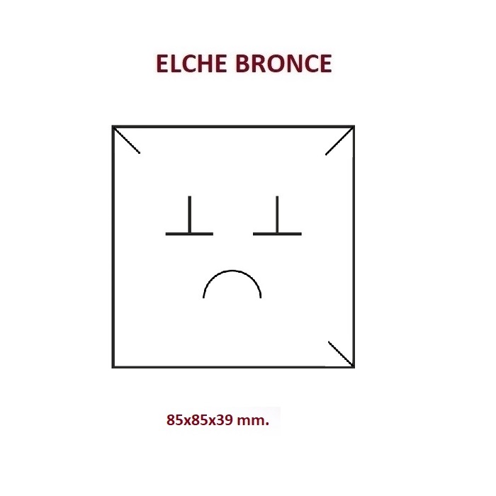 Caja Elche BRONCE juego + cadena 85x85x39 mm.