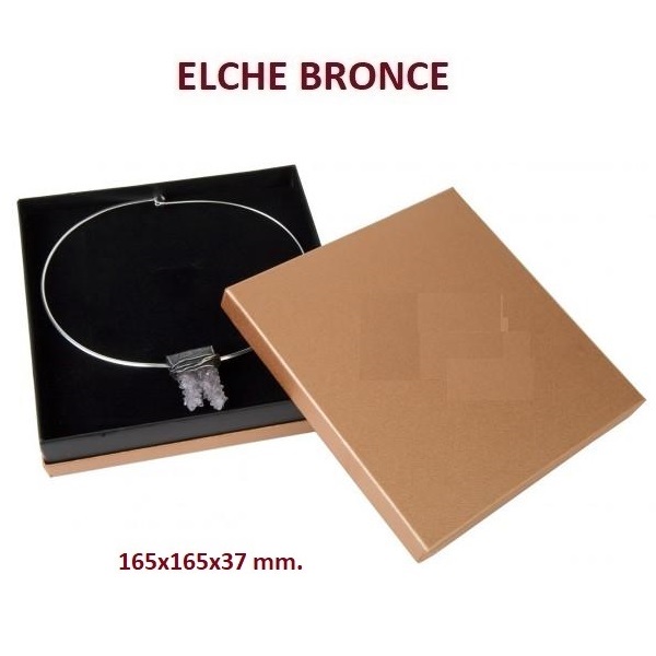 Caja Elche Bronce collar/aderezo 165x165x37 mm. - Haga un click en la imagen para cerrar