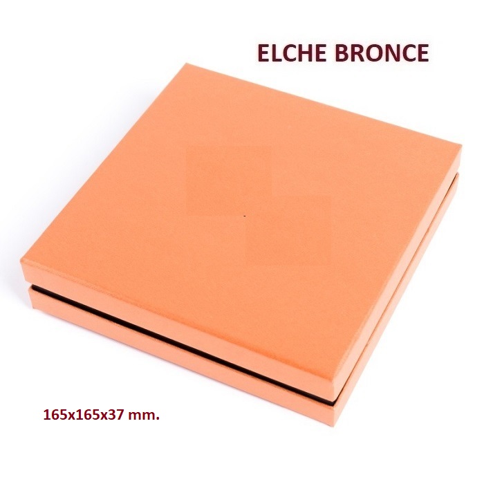 Caja Elche Bronce collar/aderezo 165x165x37 mm.