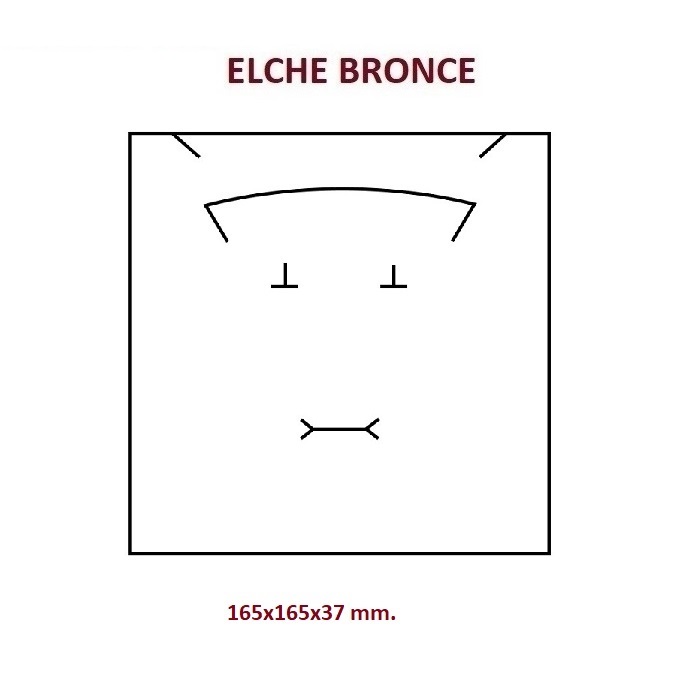 Caja Elche Bronce collar/aderezo 165x165x37 mm.