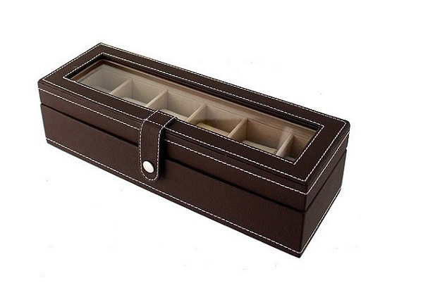Estuche joyero 6 relojes cojín 330x110x80 mm.