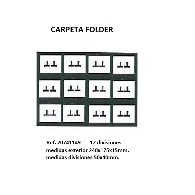 Muestrario Folder 12 pares pendientes omega H. 240x175 mm.