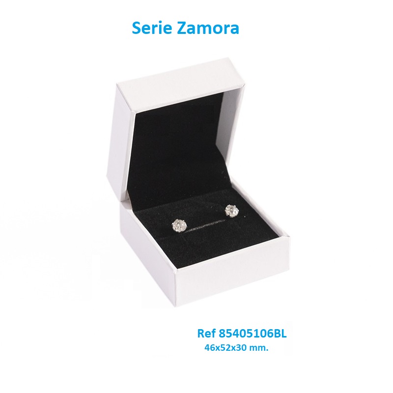 Estuche Zamora blanco pendientes mini 46x52x30 mm.