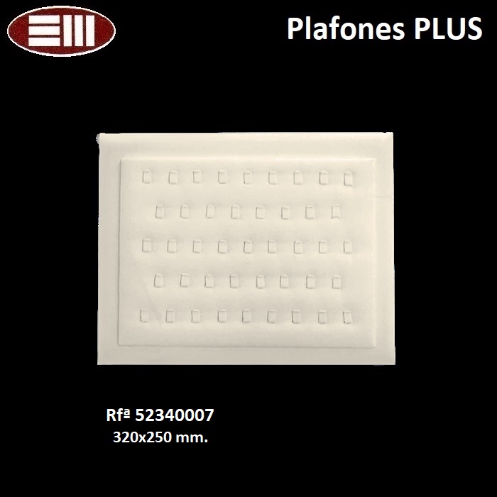 Plafón Plus 43 sortijas lengüeta 320x250 mm.