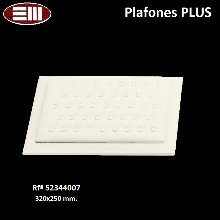 Plafón Plus plano, 43 sortijas lengüeta 320x250 mm.