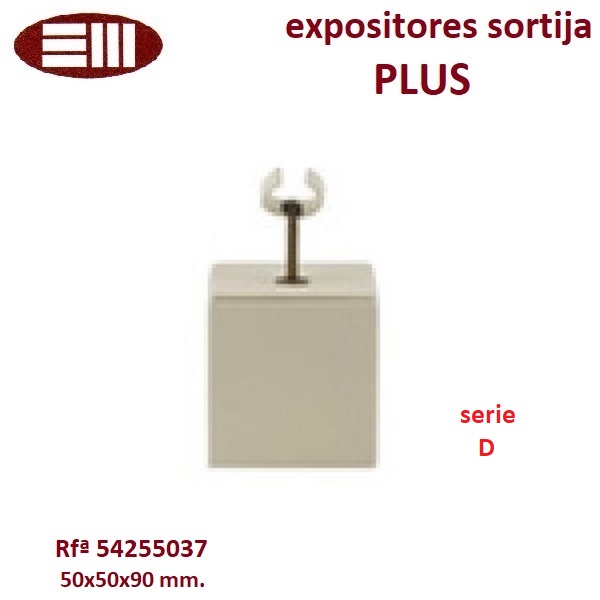 Expositor PLUS prisma rectangular fleje sortija 50x50x90