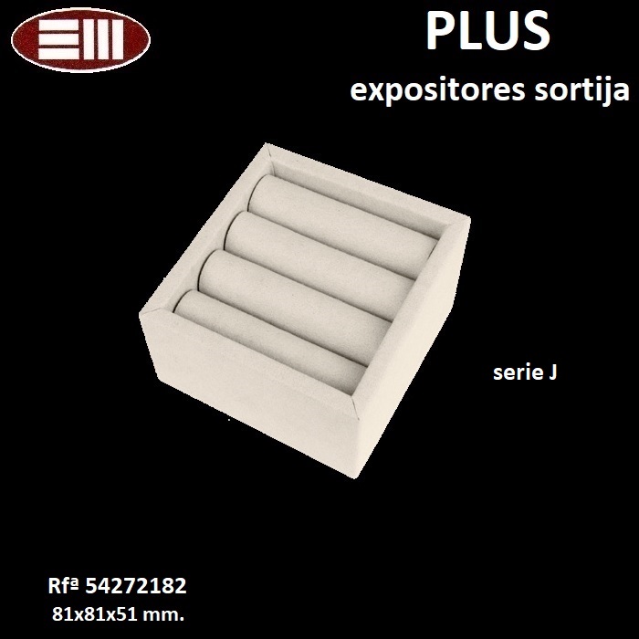 Expositor PLUS mini batea rulos sortijas 81x81x51 mm.