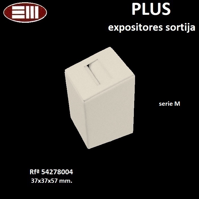 PLUS hexahedron lip ring display 37x37x57 mm.