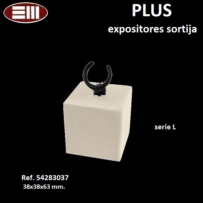 PLUS display quadrangular prism strap ring 38x38x63 mm.