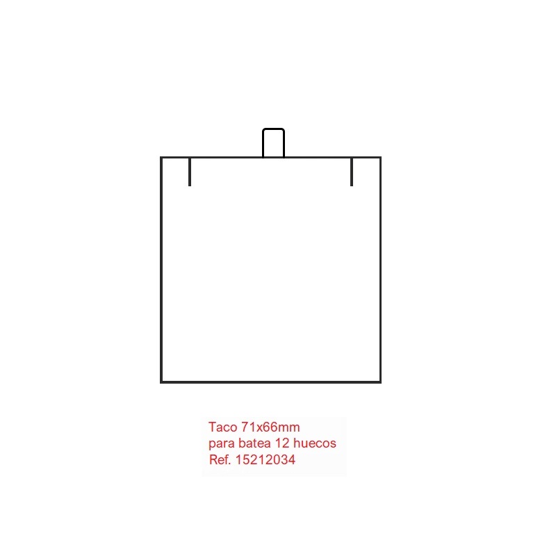 Taco pp cadena colgante 71x66 mm.