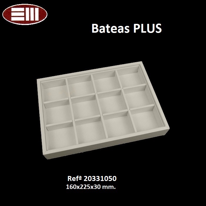 Batea Plus 12 huecos (46x50 mm.) vacíos 160x225x30mm.