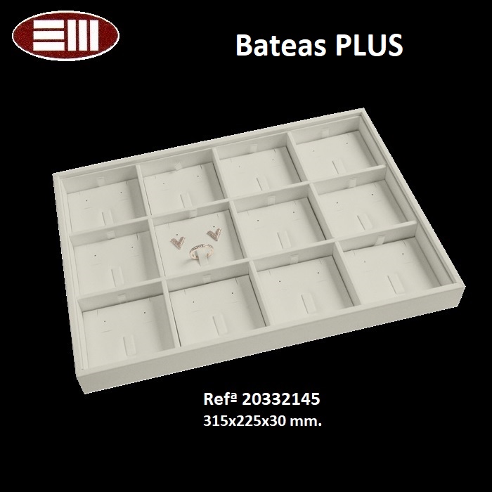 Batea Plus 12 sets (ring & earrings) + chain 315x225x30mm.