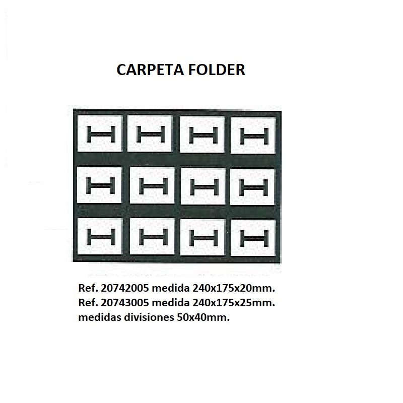 Muestrario Folder 12 sortijas saja 240x175 mm.