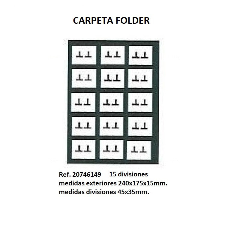 Muestrario Folder 15 p.pendientes omega H 240x175 mm.
