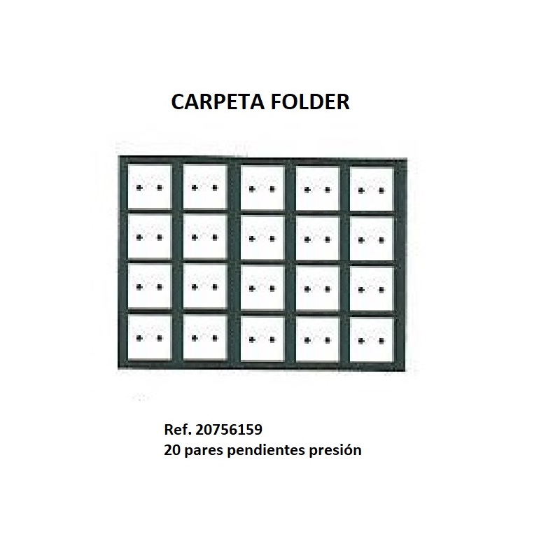 Muestrario Folder 20 pares pendientes presión 240x175 mm