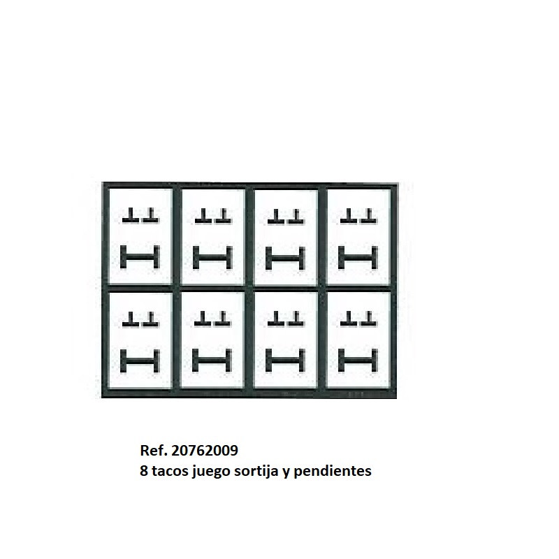 Muestrario 8 juegos sortija y pendientes 240x175 mm.